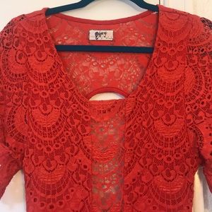Nightcap coral lace dress size 3/medium